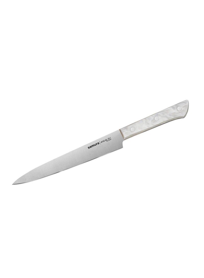 Samura HARAKIRI Acryl Slicing Knife 7.7'' / 196 mm | AUS‑8 Stainless Steel Kitchen Knife for Meat, Bread & Roasts | Ultra Sharp Lightweight Blade with Comfortable Acryl Handle - Image 1